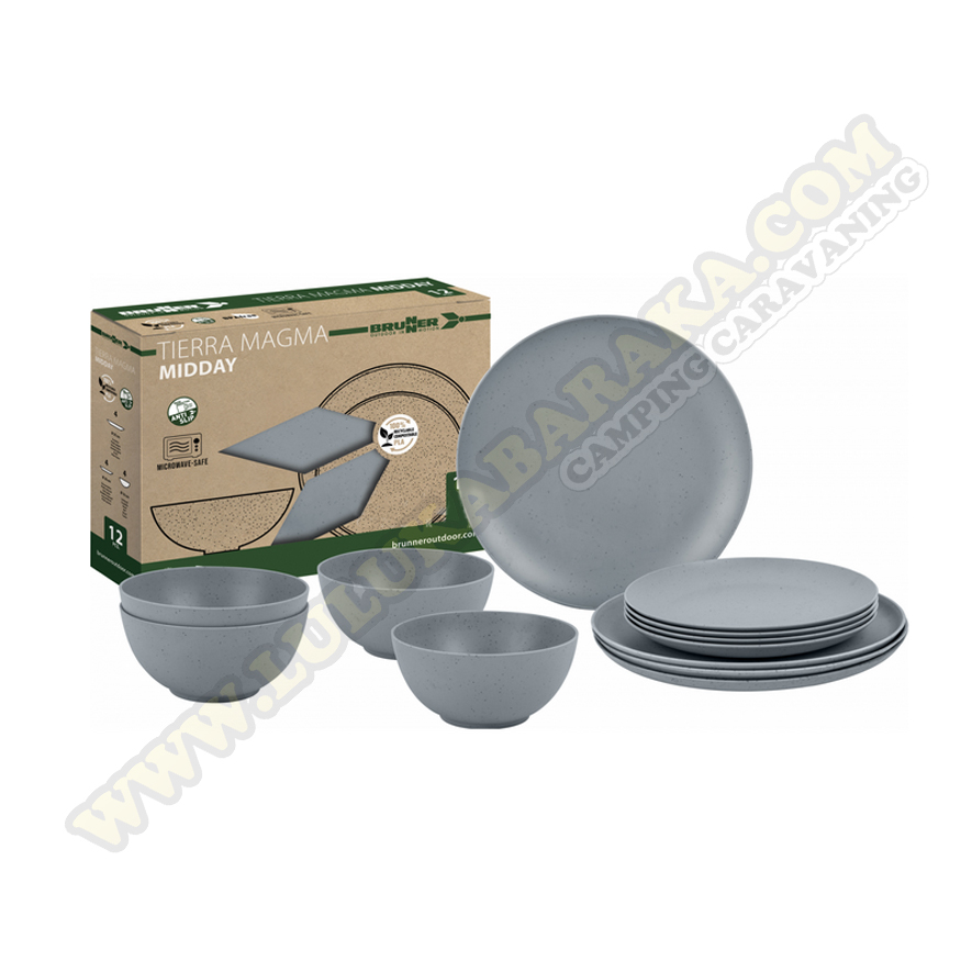 Vajilla TIERRA MAGMA Brunner 12 piezas